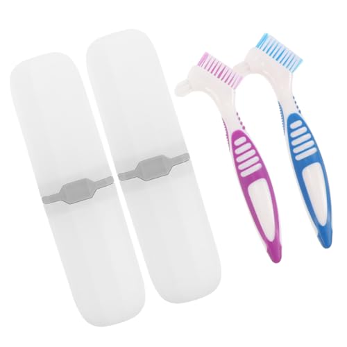 VALICLUD 2 Juegos doble lado limpieza bucal para Suave casos cepillos de de viaje cerda miniportátil hogar pequeño cepillo de frenos Creativo pequeño de doble cabeza el plastico