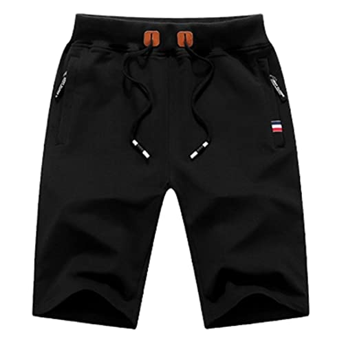 Short d'été en coton décontracté noir vêtement homme classique