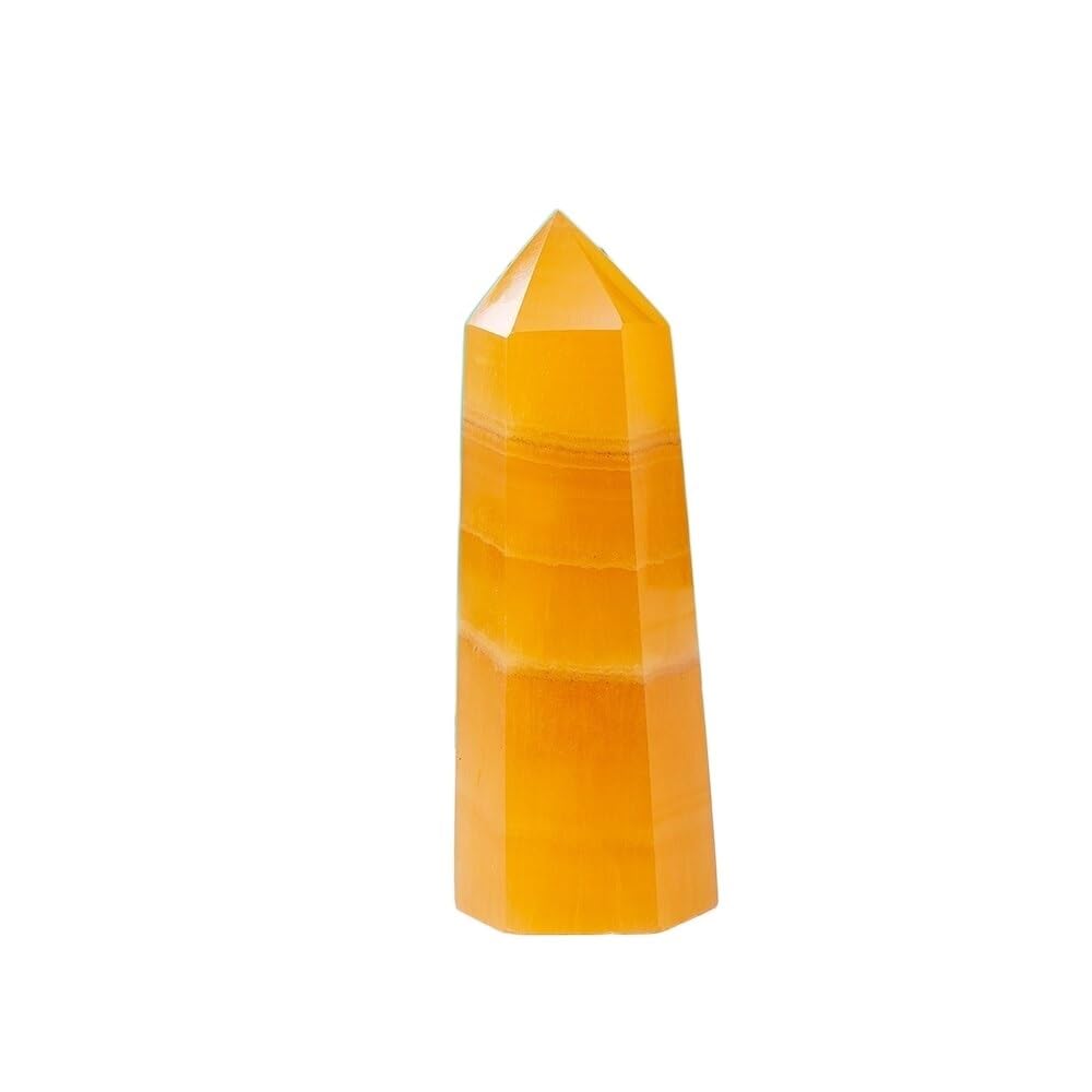 KJEBVHIRS Yellow Calcite Crystal Point Column Quartz Wand Orange Calcite Crystal Tower Home Decoration Ornaments