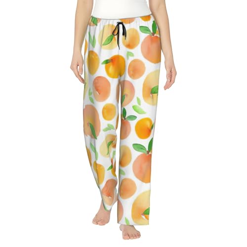 Pantalon de pyjama léger femme vêtement de nuit doux respirant imprimé pêche S-3XL