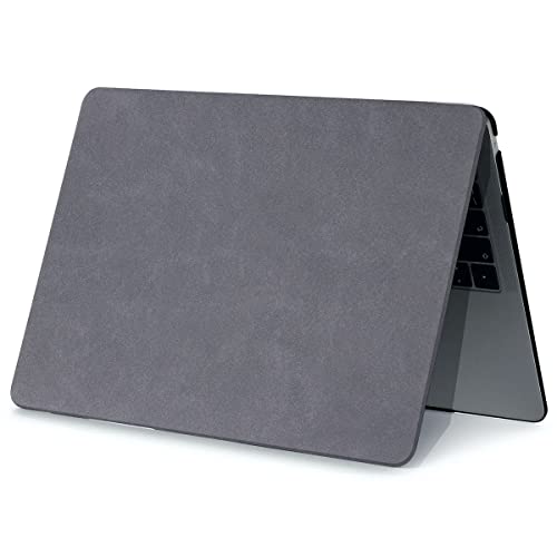Image of Case Compatible with New MacBook Pro 16 inch 2025 2024-2021 M4 A3403 A3186 M3 A2991 M2 A2780 M1 A2485 Pro Plastic Hard Shell Cover Case, PU Leather Grey