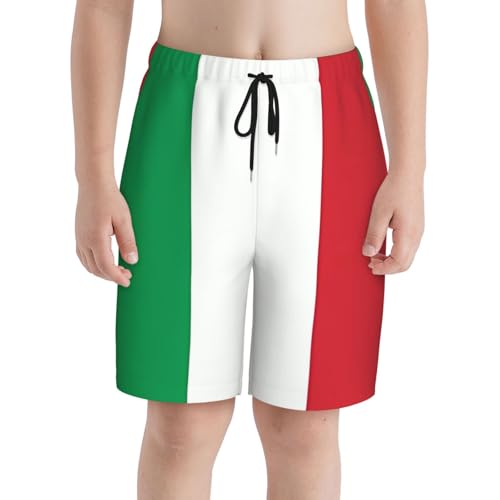 Italy Flag Youth Beach Pants, Soft and Breathable, with Drawstring Waist, Suitable for Sports and Leisure.3