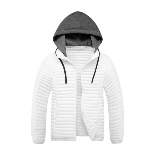 Genérico Chaquetones de Hombre Invierno Ultraligero Forros de Trabajo Acolchado Abrigo de Plumon de Esqui Abrigo Plumas Ropa Casual Hombre Chaqueta Montaña Blanco L
