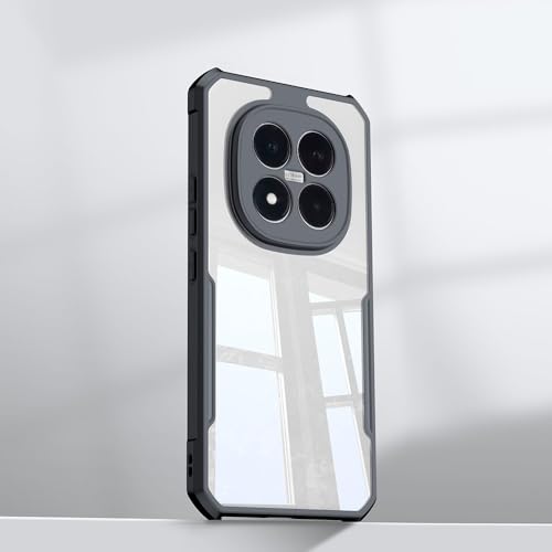 Image of NSTAR Shock Proof Clear Protective Back Case for Redmi Note 15 Pro 5G | Acrylic Crystal Clear 360 Degree Protection- (PC & TPU, Black Bumper)