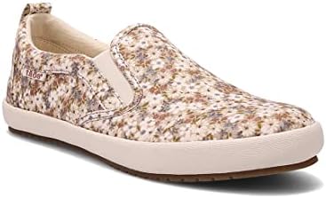 Taos Footwear Women's Dandy Natural Floral Multi Sneaker Slip On 8 M US
