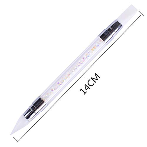 TOSSPER 1Pc Nail Art Pinsel Glitter Picker Pen Silikon Strass Powder Carve Griff Nagel UV Gel Doppel Köpfe DIY Maniküre-Werkzeug – Bild 7
