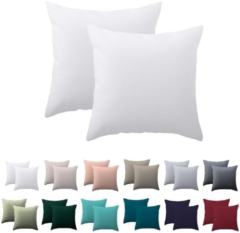 Nesture Kissenbezug 50x50 2er Set, Weiß, 100% Mikrofaser | kissenhülle 50x50cm mit Reißverschluss, Kopfkissenbezug weich & bügelfrei, atmungsaktiv, Pflegeleicht bei 60°C waschbar