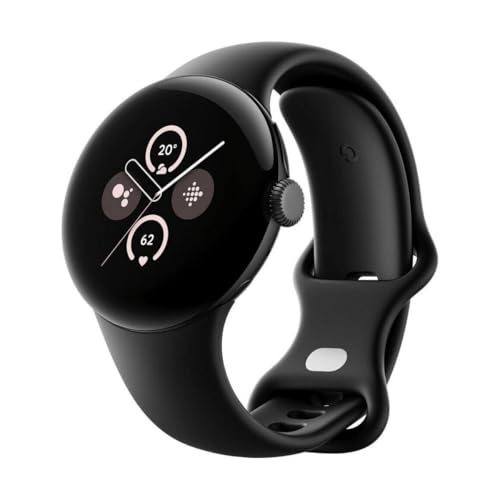 Google Pixel Watch 2 – Il meglio Fitbit – Misurazione della frequenza cardiaca, gestione dello stress, funzioni di sicurezza – Android – Cassa in alluminio nero opaco – Cinturino sportivo