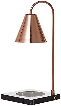 Fluto Handmade Candle Warmer Lamp, Brightness control, Marble (Black marble + Pink gold plating)