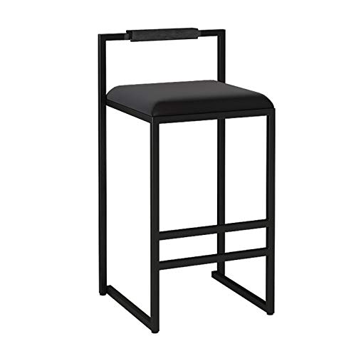 Taburetes Bar de Terciopelo, Sillas de Bar Modernas, Taburetes Cocina Comedor de Desayuno Decorativos para Mostrador de Casa con Respaldo y Patas de Metal Negro, Altura del Asiento 65~75 cm Cover