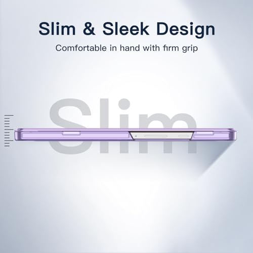 JETech Case for Samsung Galaxy Tab A11 / Tab A9 8.7-Inch 2025/2023, Slim Translucent Back Tri-Fold Folio Stand Protective Tablet Cover (Light Purple)