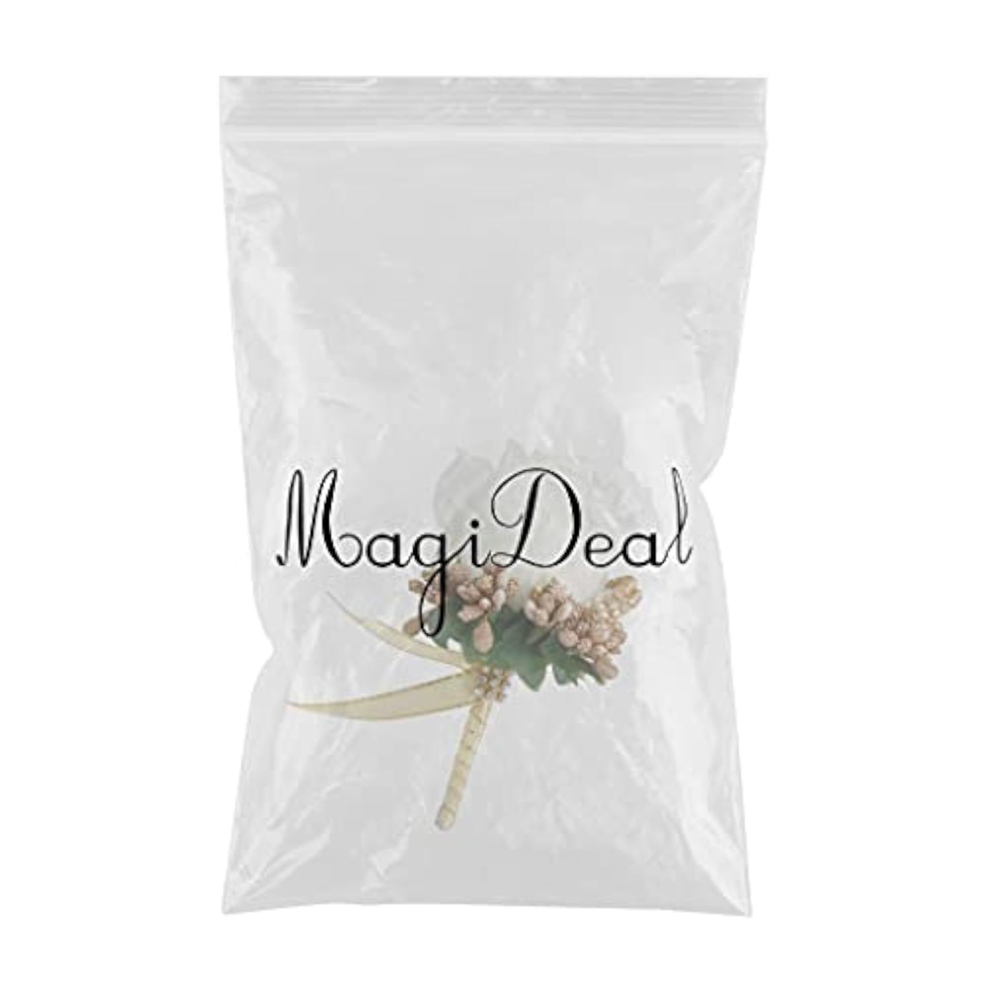 White and Gold Stimulation Rose Flower Brooch Pin