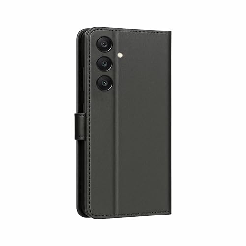 Image of AIBEX Shock Proof Flip Compatible for Samsung Galaxy A55 5G / Samsung Galaxy A35 5G Flip Cover Leather Finish | Inside TPU with Card Pockets | Wallet Stand | Complete Protection Flip Case - Black