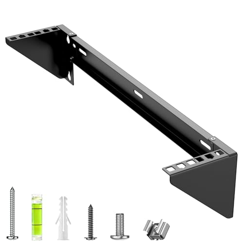 STANDOPIA 2U Vertical Wall Mount Rack - 19 Steel Wall & Under-Desk Bracket for Server Network Switch or Patch Panel Supports up to 121lbs for Cabinet or Server Room JHSVR-2U