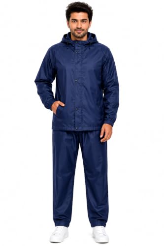 Image of Romano nx Women's 100% Waterproof Rain Suit, Hooded Jacket with Pants, Reversible Double Layer, 3 Years Warranty