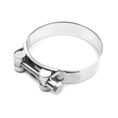 Wenheww 2Pcs T-Bolt Hose Clamps, 86-91mm/3.39"-3.58" Working Range 304 Stainless Steel Heavy Duty Adjustable Clamp for Automotive, Plumbing & Industrial Pipes, Silver