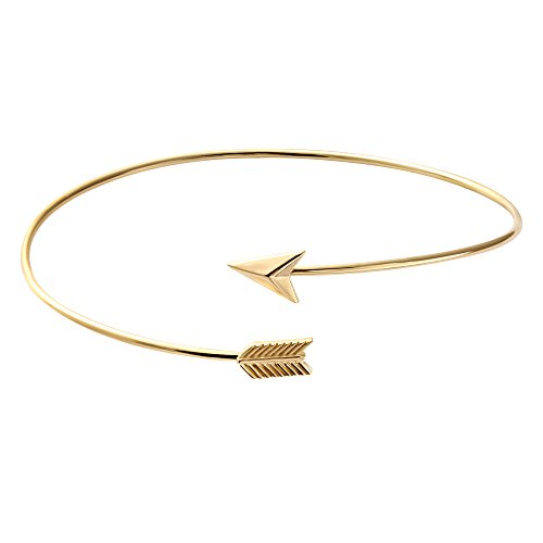 Image of Arrow Bangle Adjustable Wire Wrapped Bracelet Simple Style