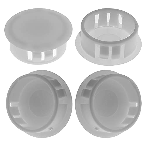 Image of 25Pcs White 1 Inch (25mm) Hole Plug Cover | Plastic Hole Cover, Round End Cap, Flush Type Tube Insert, For Chair Furniture Glide Protectors