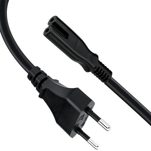 Wigearss Euro Netzkabel C7 Stromkabel 2 Polig für PS5/PS4/PS3/Xbox Serie X/Xbox Serie S/Xbox One X/Xbox One S, 1.5M