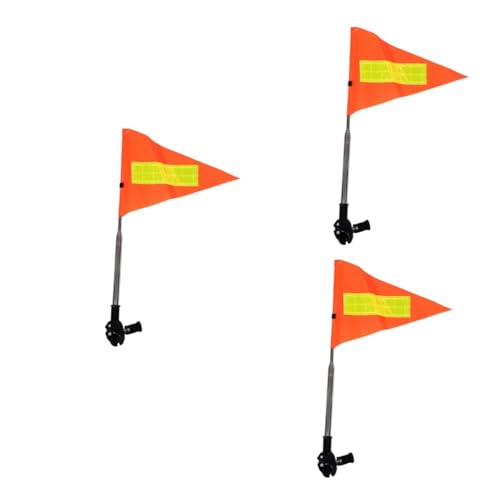 Gatuida 3pcs Golf Cart Accessories Safety Flag Pole Reflective Telescopic USA Flags