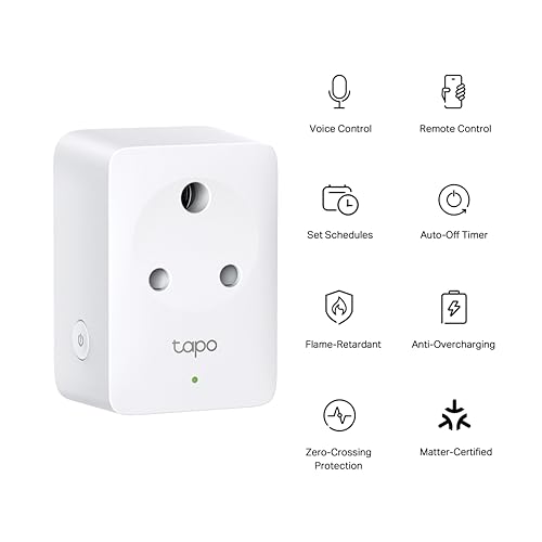 Image of Tapo P116M 6A Mini Wi-Fi Smart Plug, Energy Monitoring & 4-Way Safety Protection | Compatible with Alexa, Google Home, Apple Home, Samsung SmartThings via Matter | Ideal for Small Appliances