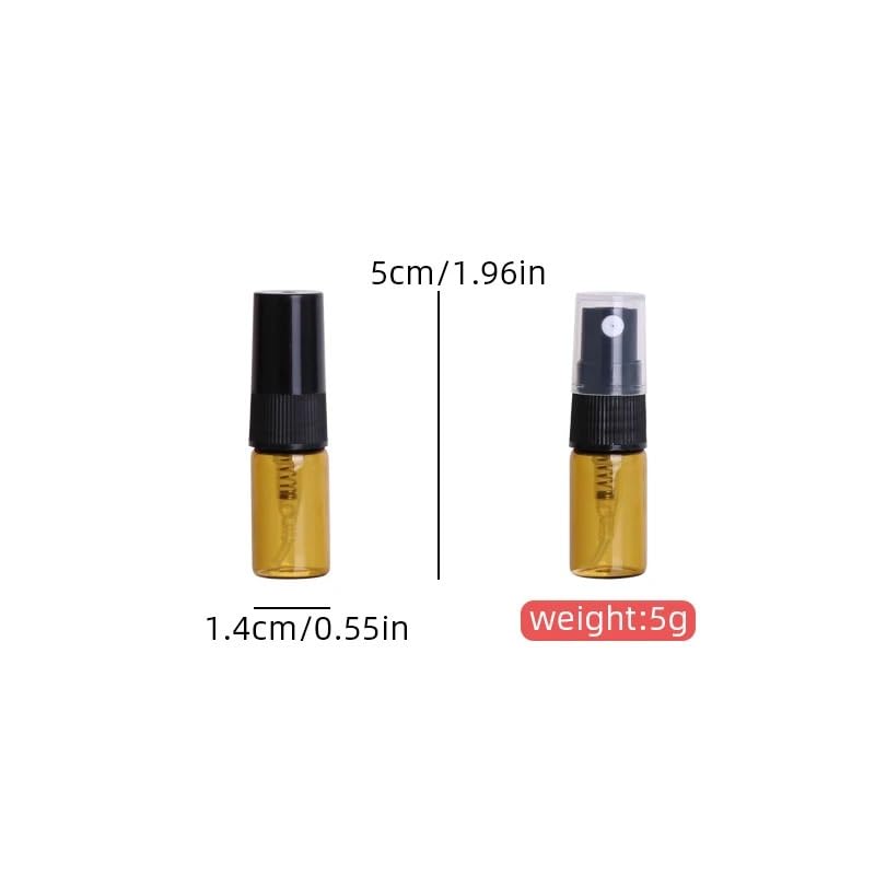 Vaporisateur Lot de 50 flacons parfum en verre brun, vaporisateurs transparents, portables, rechargeables(50pcs clear)