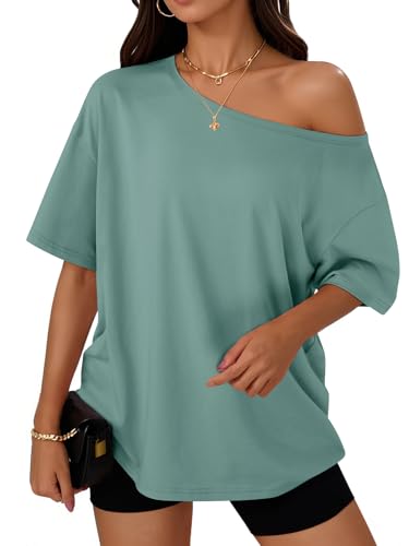 Image of Trendy Queen Womens Off the Shoulder Tops Oversized Summer Spring T-Shirts 2026
