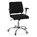 Produktbild hjh OFFICE 719160 Home-Office Bürostuhl AVIDA Stoff Schwarz Drehstuhl mit niedriger Rückenlehne, gepolstert, mit Armlehnen