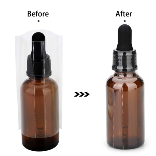 Image of Large Quantity 1oz Glass Bottle Shrink Bands Clear PVC Heat Shrink Wrap Sealer for 30ml Bottles Perforated Custom Bulk Purchase