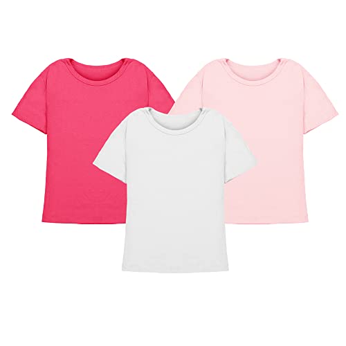 Camiseta Bebê Infantil Manga Curta Kit 3 peças 1 2 3 anos Feminino Algodão