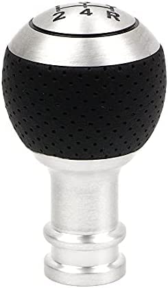 Pomello del cambio universale in pelle a 5 velocità Leva del coperchio del bastone per auto manuale Modifica argento