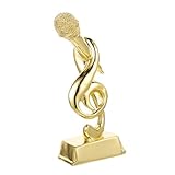 Milisten Goldene Mikrofon trophäe aus Resin für Schreibtisch Dekoration Musikpreis für Gesangswettbewerb Gastgeber Auszeichnung Kreative Note Form Desktop Award