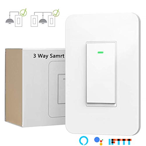 3 Way Smart Wi-Fi Light Switch, Individual 3 Way Switch(only one needed),Compatible