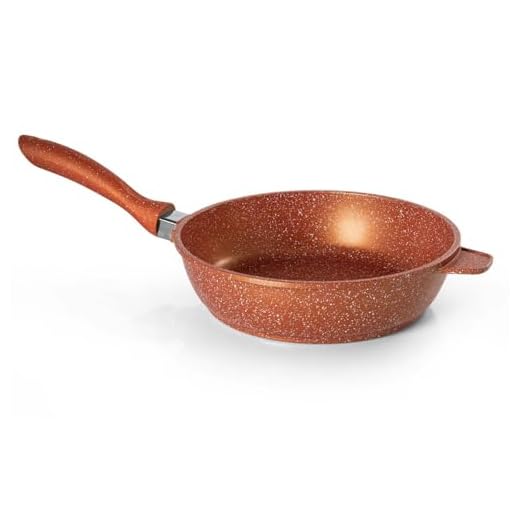 MODA DO CHEF Frigideira Antiaderente Premium 28cm Laranja Graniflon – Alumínio Injetado 3mm, Base 5mm, Capacidade 3,3 Litros, Praticidade e Sofisticação