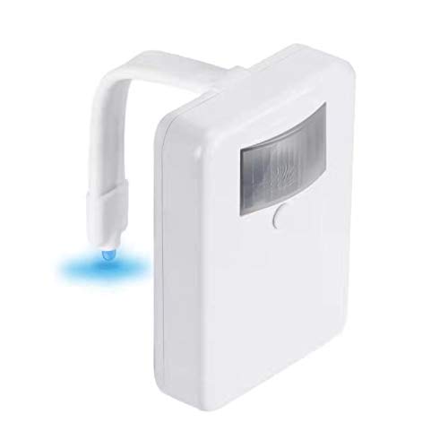 16-Color Toilet Night Light, Motion Activated Toilet Bowl Nightlight, Unique Funny Novelty Birthday Gifts Idea for Dad Mom Boy Kids Men Women, Cool Fun Gag Gadgets for Christmas (1-Pack Cool White)