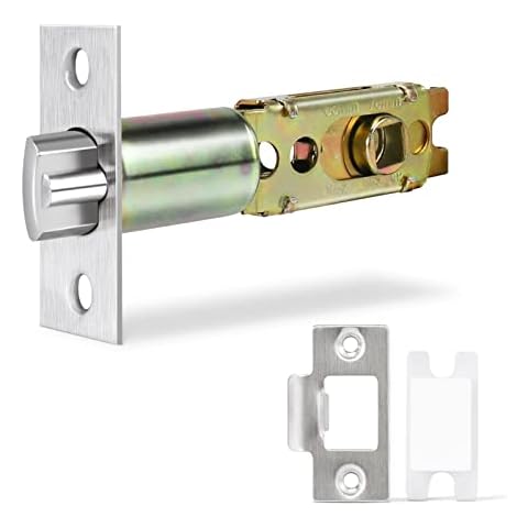 Adjustable Deadlatch 2-3/8'' or 2-3/4'', Keyless Entry Door Lock Replacement Latch and Strike with Dust Box,Smart Door Lock Deadlatch Cover