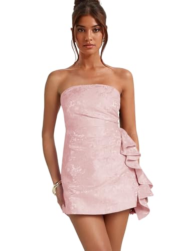 Homecoming Dresses for Teens 2025 Jacquard Satin Strapless Mini Formal Party Gowns Short HOCO Dress