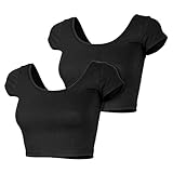 Auliné Collection Womens Trendy Solid Color Basic Scooped Neck and Back Crop Top