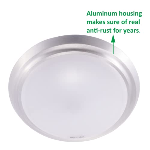 Gruenlich Led Flush Mount Ceiling Lighting Fixture, 7 Inch Dimmable 12W, 750 Lumen, Aluminum Housing, Etl And Damp Location Rated, 2-Pack, Nickel Finish-3000K #TOP2