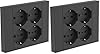 Electraline 22115 Multipresa da incasso Quadra 4 Posti Universali P40, compatibile con tutte le scatole da incasso 3 posti (muratura o cartongesso) (Confezione da 2)