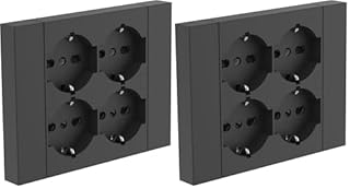 Electraline 22115 Multipresa da incasso Quadra 4 Posti Universali P40, compatibile con tutte le scatole da incasso 3 posti (muratura o cartongesso) (Confezione da 2)