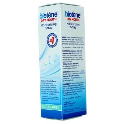 Biotene Gentle Mint Moisturizing Mouth Spray, Sugar-Free, for Dry Mouth and Fresh Breath, 1.5 Fl Oz (Pack of 2)