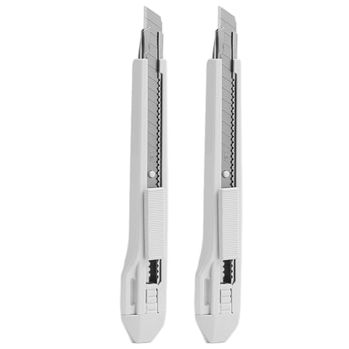 Cúter de 9 Mm, Cúter Retráctil de Alta Dureza, Ideal for Manualidades, Arte y Bricolaje en Casa U Oficina(White,2把)