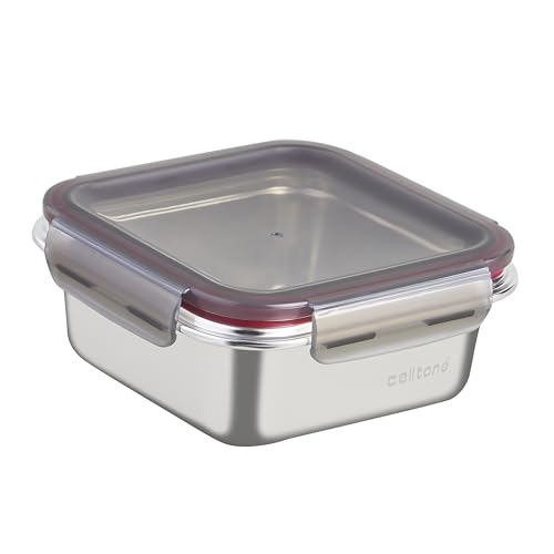 Celltone Fridge to Oven Microwave Safe Stainless Steel Reusable Food Storage Containers with Leak-Proof and Airtight Lids (Square 850 ML) (B0CL2FXSXC) Amazon Price History, Amazon Price Tracker