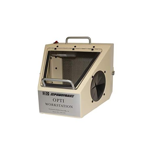 Buffalo Dental Portable Opti Workstation Cabinet - Large Viewing Window, For Laboratory Tools Sandblasting Machines, Air Blast Equipment, with Suction, 120 V AC, 11 x 8.5 x 12 Inches, 14 lbs (36560)
