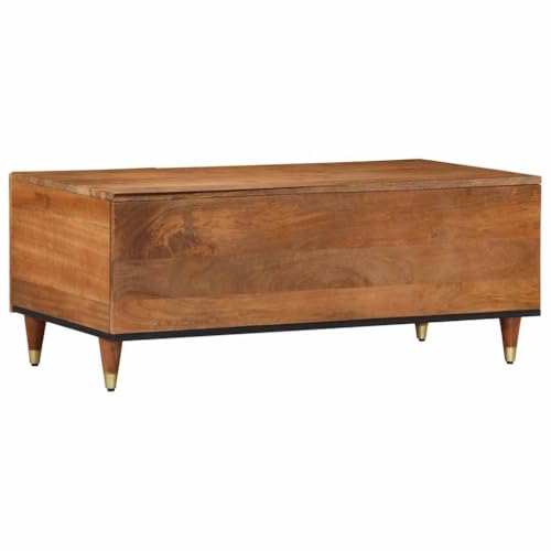 Table basse manguier massif avec rangement pour salon ordonné chic - 6