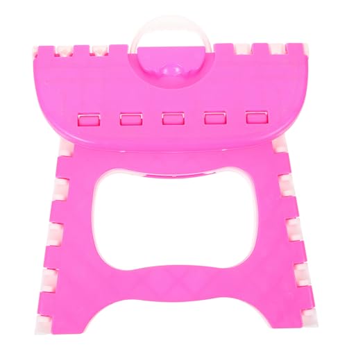 PRETYZOOM Step Stool Non-slip Folding Stools Bathroom Stool Portable Folding Stool Mini Stool Collapsible Stool Pink Foldable Small Bench Child