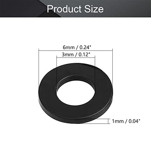 Image of Othmro 50Pcs Nylon Plastic Flat Washers M3 6mm OD 3mm ID 1mm Thickness Crush Screw Washer for Faucet Pipe Water Hose Electrical Connections on Household Commercial Appliances Black