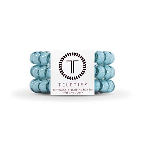 Teleties - Core Collection Hair Ties - Hair Coils - 3 pack (Large, Robin's Egg)