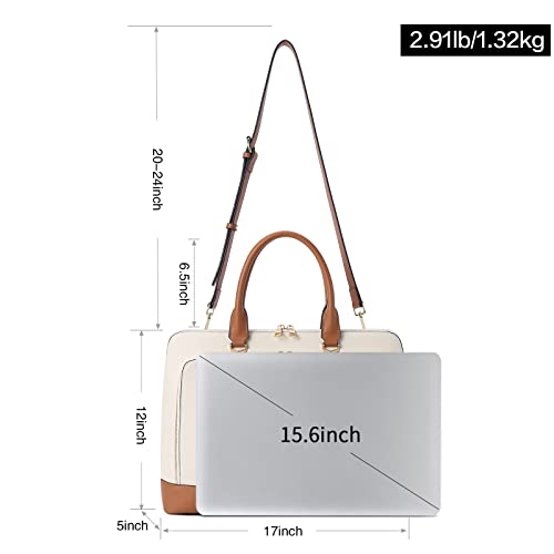 CLUCI Leather Briefcase for Women 15.6 Inch Laptop Business Computer Ladies Stylish Work Handbags Shoulder Bag3